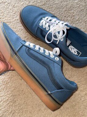 VANS Unisex Size 8 Navy Blue/Brown Old Skool Skate Shoes~ New~No Box